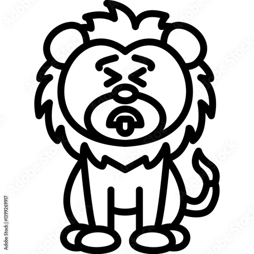 Disgusted Lion Icon