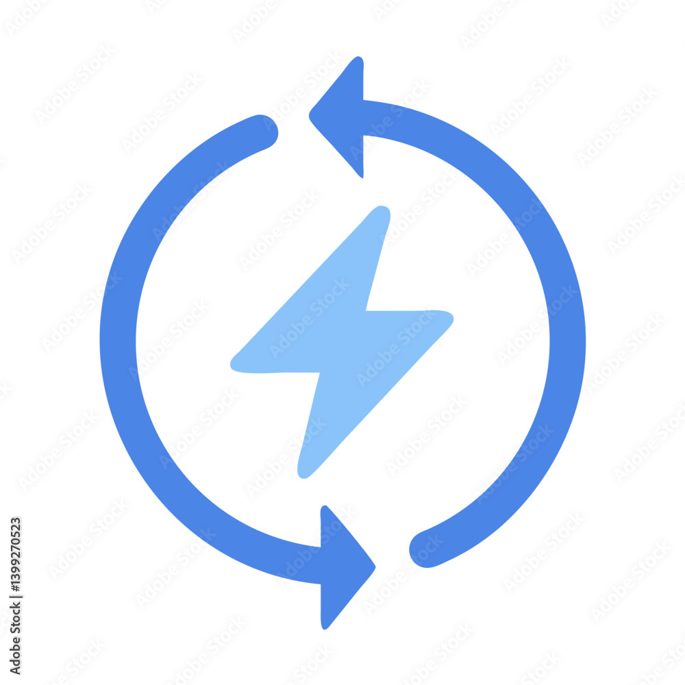 Circular Arrow with Energy Bolt Icon Design Circular Arrow with Energy Bolt Icon Design