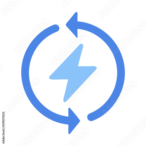 Circular Arrow with Energy Bolt Icon Design