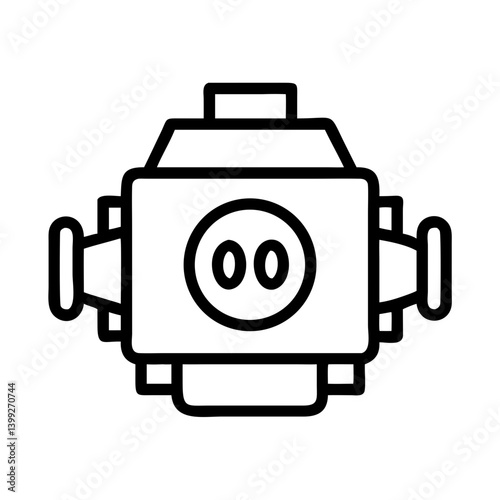 Engine Block with Power Symbol Icon Design