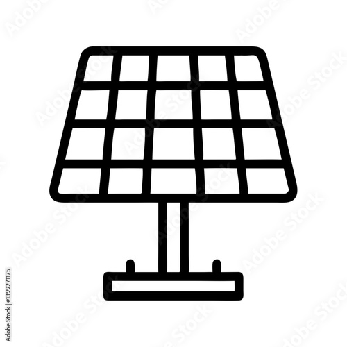 Solar Panel with Supporting Stand Icon Design