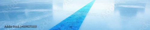 Distinctive blue line on a well-maintained ice surface, markings, sport