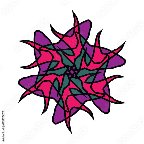 Abstract patterned ceramic or tile vector design with color combination