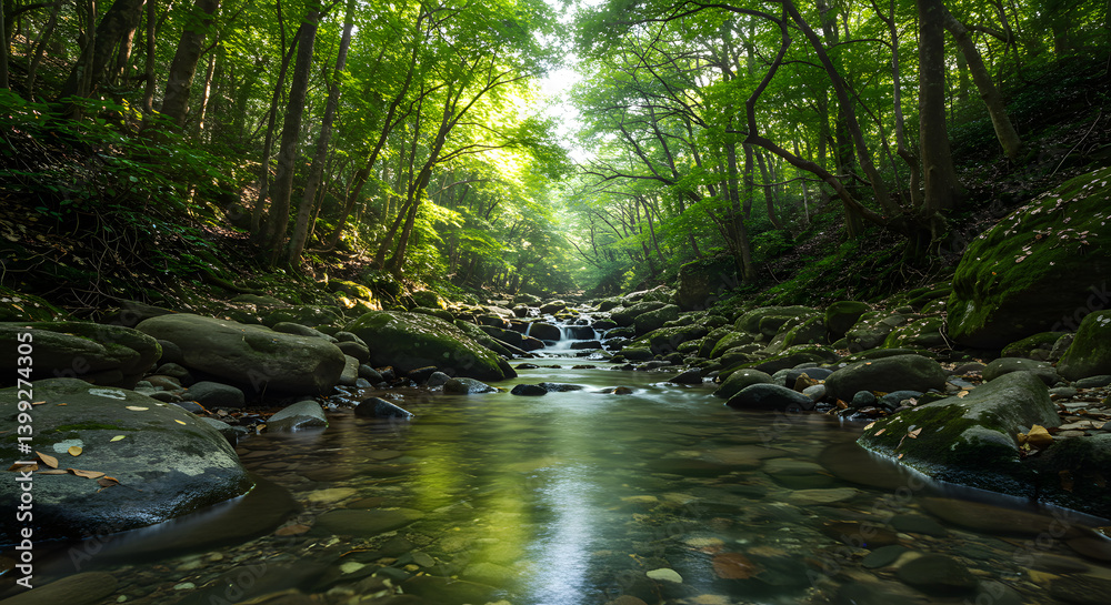 Obraz premium A tranquil forest scene