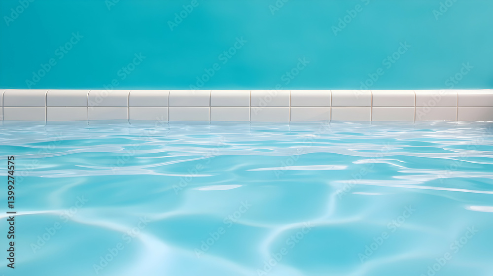 Obraz premium Tranquil Blue Swimming Pool with White Tiles