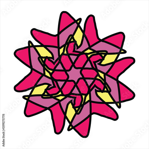 Abstract patterned ceramic or tile vector design with color combination