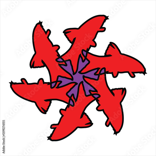 Abstract patterned ceramic or tile vector design with color combination