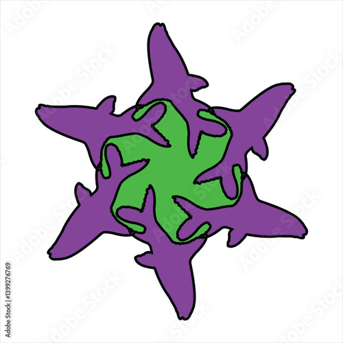 Abstract patterned ceramic or tile vector design with color combination