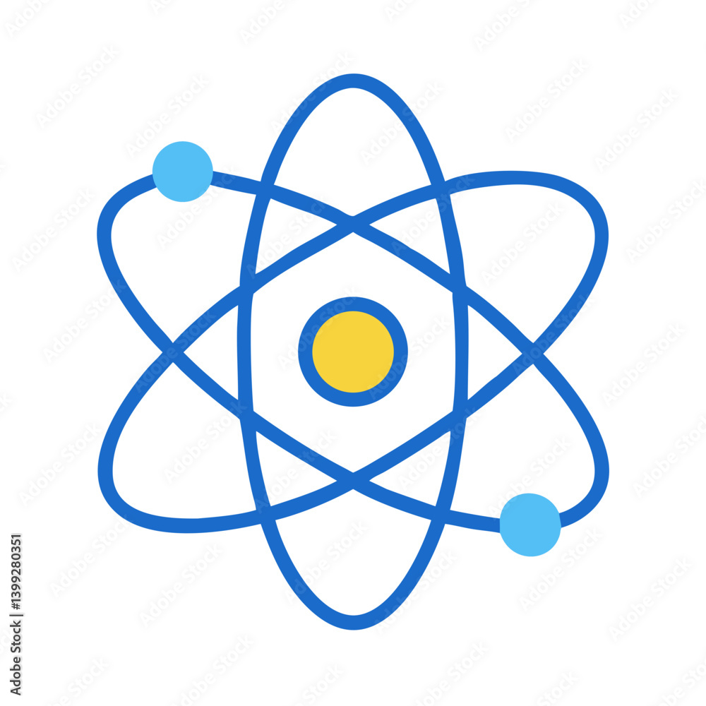 Atomic Symbol with Electron Orbits Icon Design Atomic Symbol with Electron Orbits Icon Design
