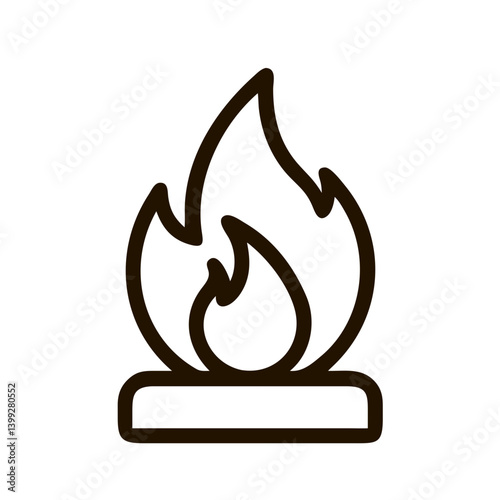 Flame Symbol Representing Combustion Energy Icon Design