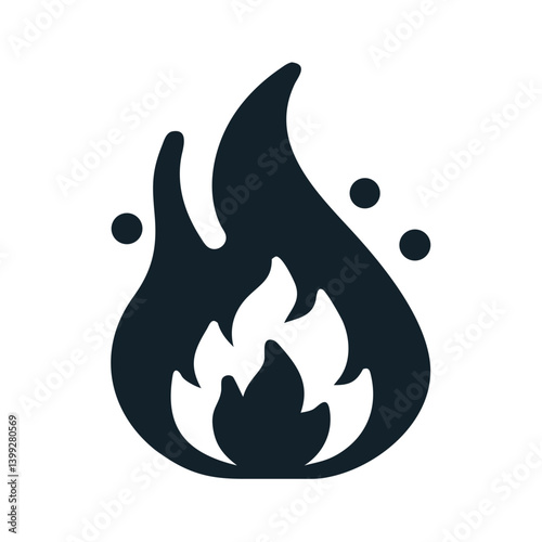 Flame Symbol Representing Combustion Energy Icon Design