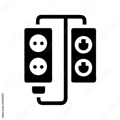 
Power Strip with Dual Outlets Icon Design