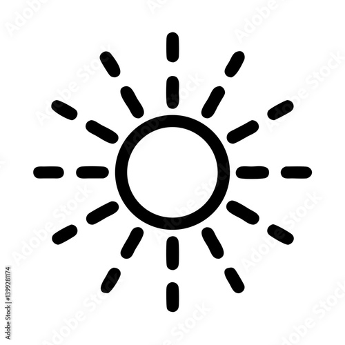 Sun Icon with Radiating Lines Design