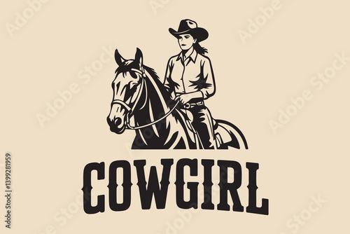 cowgirl illustration vector