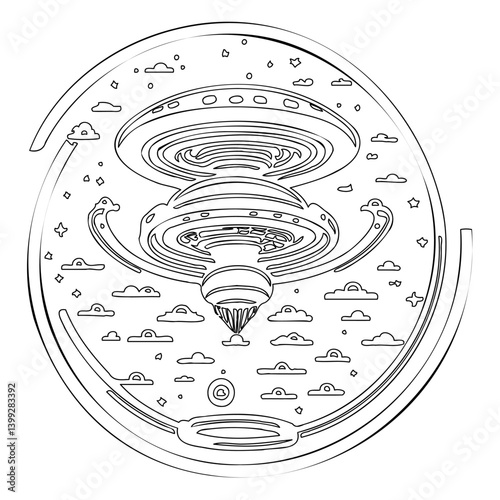 Abstract Illustration of Extraterrestrial Encounter