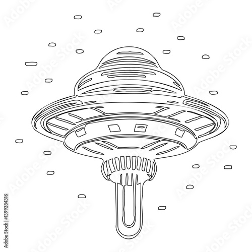 Unidentified Flying Object Sketch Coloring Book