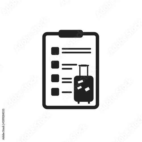 Travel Checklist with Luggage Icon for Easy Packing  