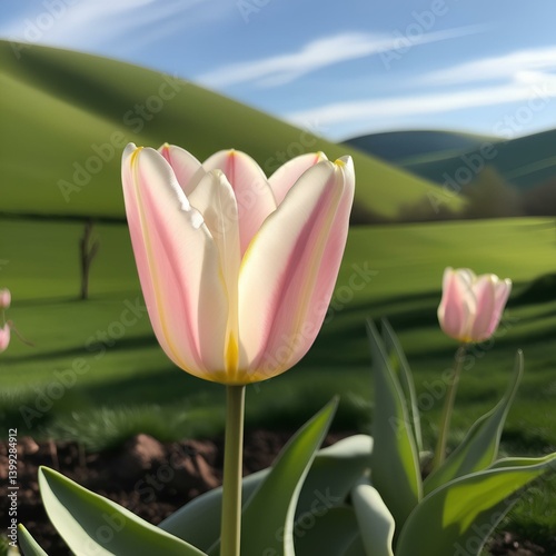 pink tulips in spring