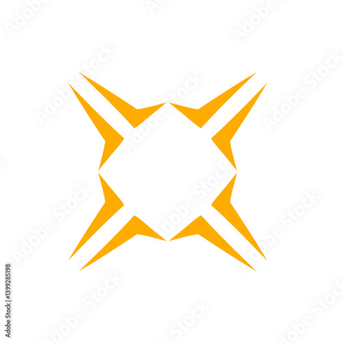 Vibrant orange star graphic symbolizing creativity and innovation on a clean white background