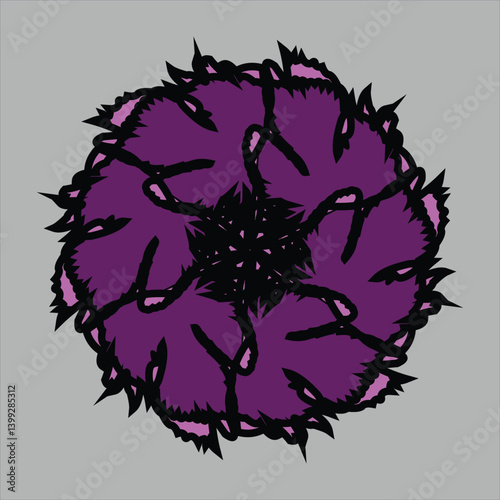 Abstract and fauna ceramic motif design with colorful colors on a gray background