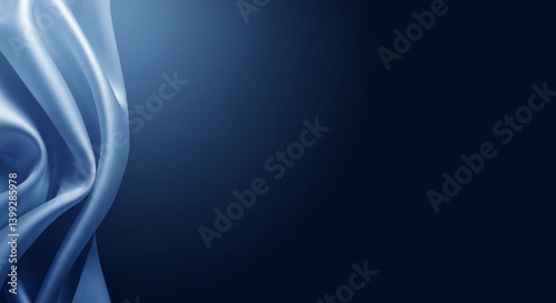 Midnight Blue Gradient with Luminous Silk Fabric