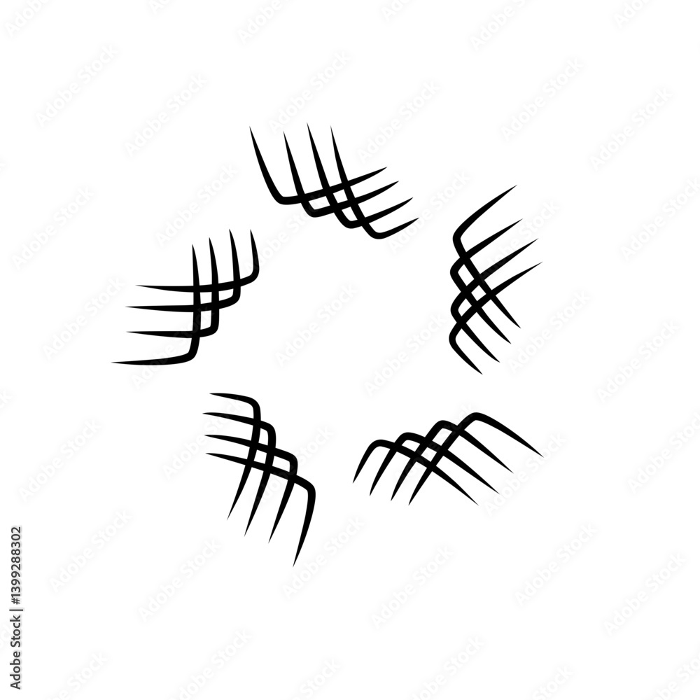Abstract design featuring swirling black lines on a white background, suitable for modern art applications Abstract design featuring swirling black lines on a white background, suitable for modern art applications