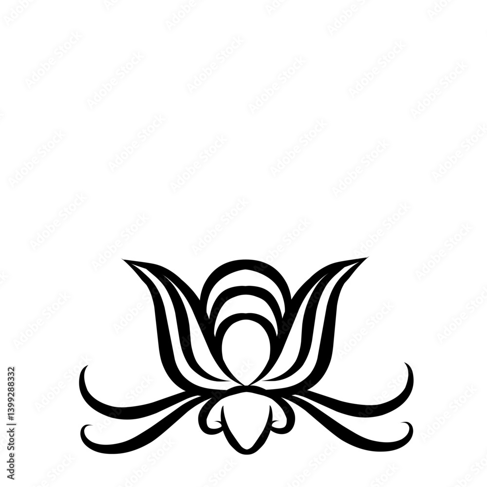 Fototapeta premium Abstract design featuring symmetrical plant shapes on a minimalist white background, suitable for art