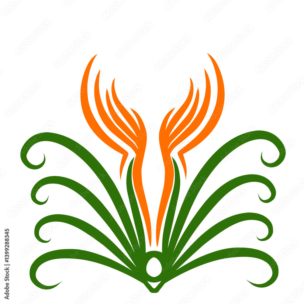 Abstract design featuring vibrant orange and green elements symbolizing growth and nature Abstract design featuring vibrant orange and green elements symbolizing growth and nature