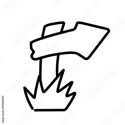 Abstract illustration of a directional arrow pointing upwards with a minimalistic design on a white background