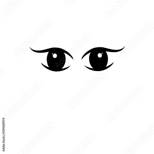 Close-up illustration of expressive eyes with detailed eyelashes, conveying emotion and intrigue