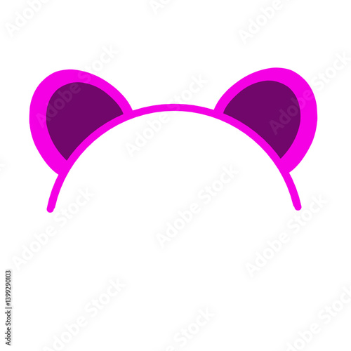 Colorful cartoon cat ears with a vibrant design, suitable for playful fashion or costume accessories