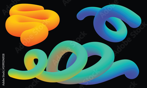 Abstrack Gradient Line 3D Background