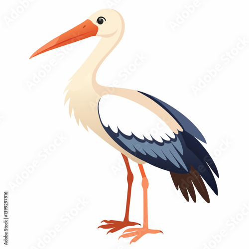 Stork isolated on white background