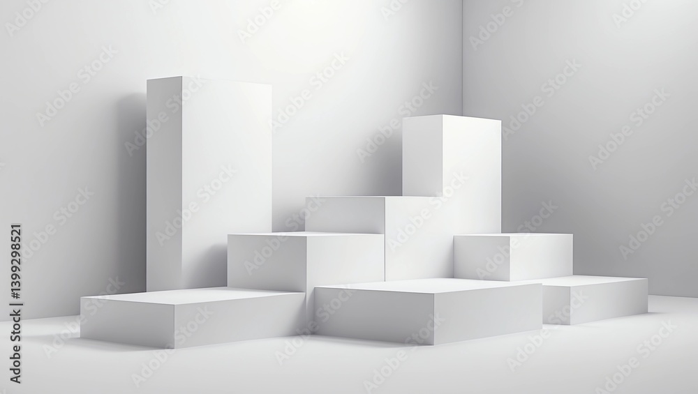 abstract white light on wall background texture with geometric shape. 3d render design for display product on website. Mockup with gray podium scene concept. Empty showcase for advertising and banner abstract white light on wall background texture with geometric shape. 3d render design for display product on website. Mockup with gray podium scene concept. Empty showcase for advertising and banner