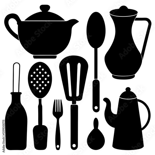 Kitchenware silhouette illustration