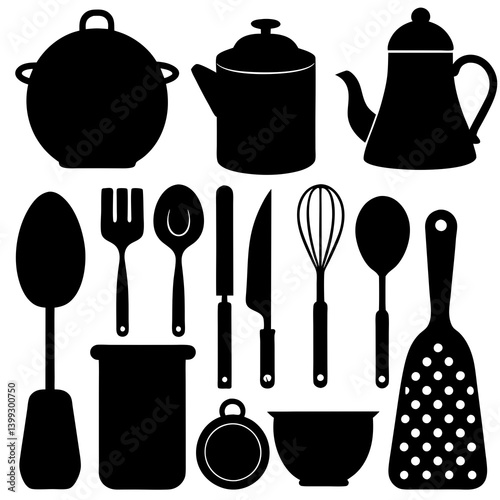 Kitchenware silhouette illustration