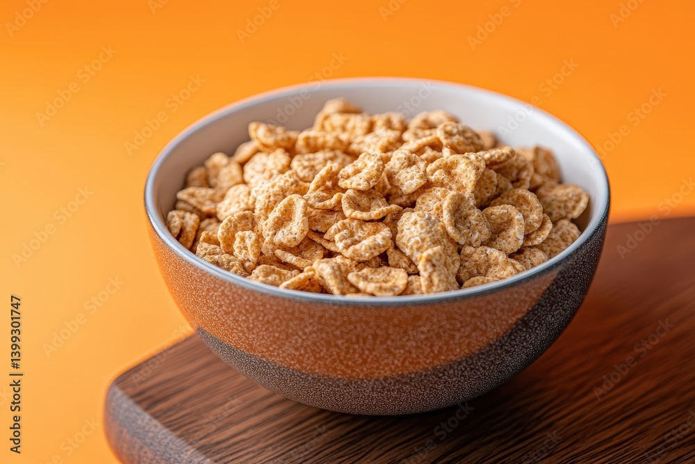 Close up image of cereal flakes in a bowl Close up image of cereal flakes in a bowl
