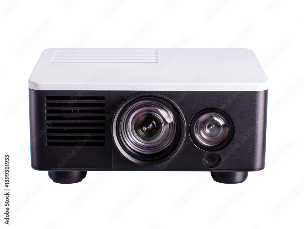 Office equipment projector showcase modern workspace cutout background informative view innovative technology Office equipment projector showcase modern workspace cutout background informative view innovative technology