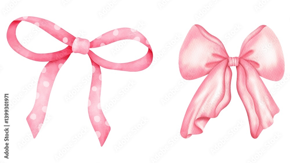 Two pink ribbons on white background, perfect for graphic design, decoration, awareness campaigns, or creative layouts. Clean and minimal style for versatile use Two pink ribbons on white background, perfect for graphic design, decoration, awareness campaigns, or creative layouts. Clean and minimal style for versatile use
