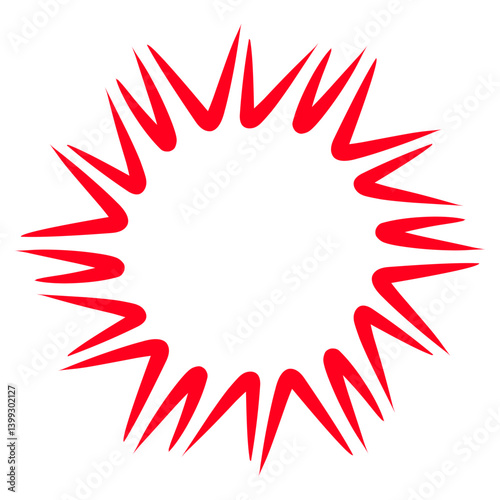 Abstract red starburst design on a white background, ideal for attention-grabbing graphics