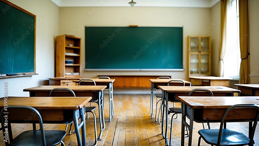 School classroom with blackboard School classroom with blackboard