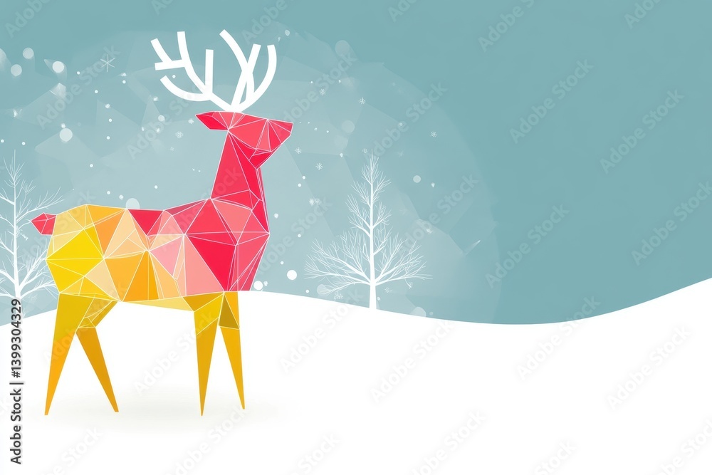 Obraz premium Festive polygonal deer design