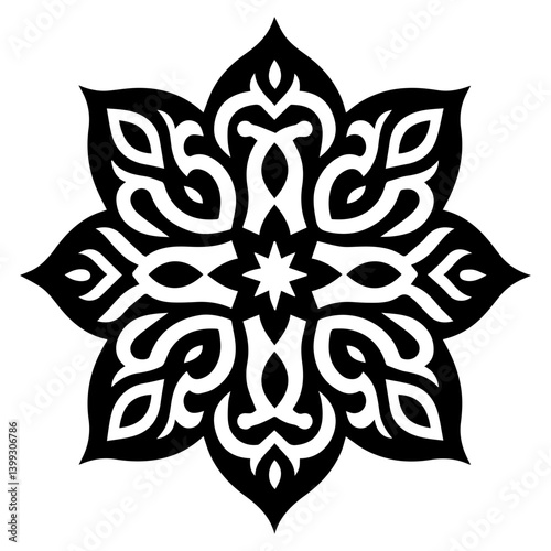 Modeled mandala design showcasing floral brilliance and elegant artistic symmetry