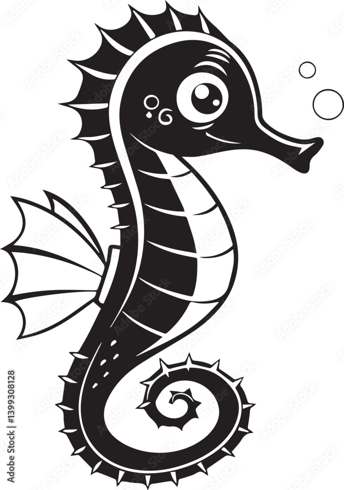 Obraz premium Seahorse silhouette vector, Seahorse logo vector, Seahorse vector illustration isolated on white background