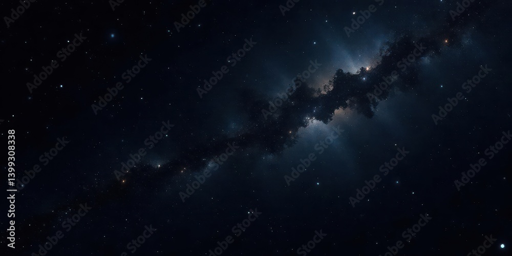 Fototapeta premium A Celestial River of Stardust and Light Across the Vast Dark Expanse of the Cosmos