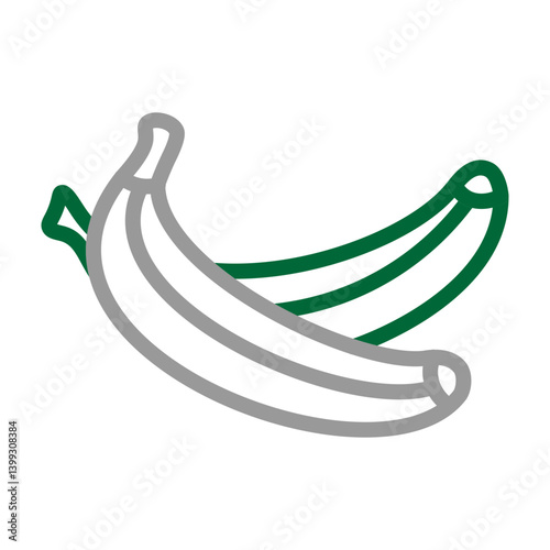 Banana Vector Line Dark Green Grey Icon Design