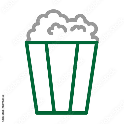 Popcorn Vector Line Dark Green Grey Icon Design