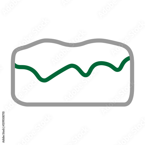 Cream Puffs Vector Line Dark Green Grey Icon Design
