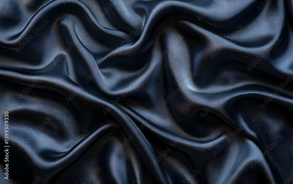 Fototapeta premium Dark Blue Satin Drape 3D Render