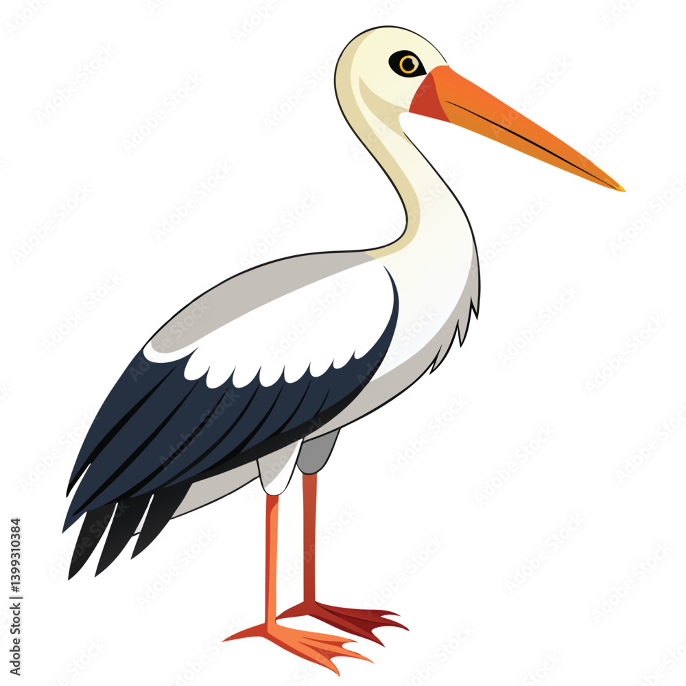 Fototapeta premium Stork isolated on white background